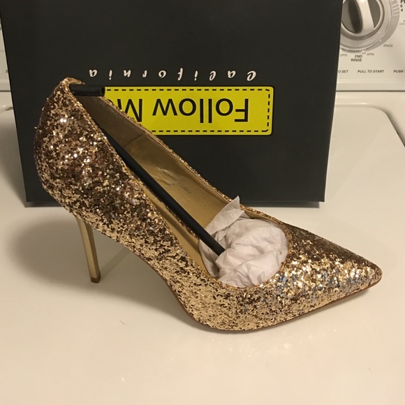 Gold glitter heels !sale! - Picture 3 of 3