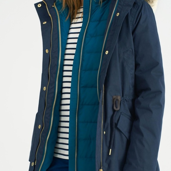 SOLD - Joules Wyndfall Navy 3-in-1 Parka Coat - Picture 3 of 4