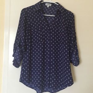 Express Portofino anchor blouse, size XS