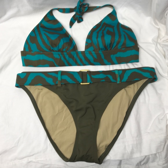 NWT Victoria Secret Zebra Belted Bikini