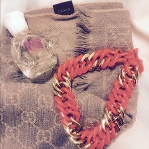 Beautiful Orange and Gold plastic Necklace