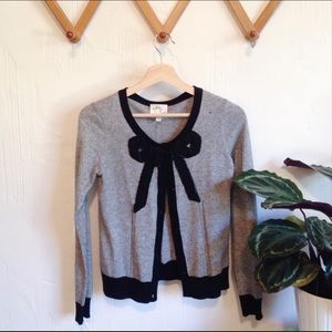 Cashmere & silk cardi with bow