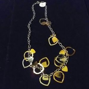 Bi color. Gold/silver matching necklace & earrings