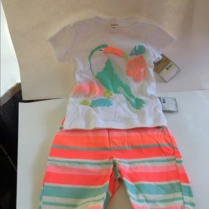 NWT Carters 3T Girls Short Set
