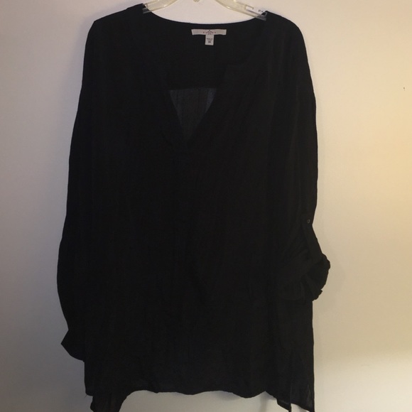 Flowy black gauze shirt