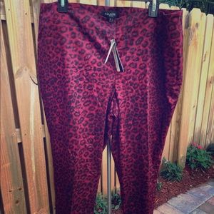 Talbots Signature Red Leopard Pants size 16P