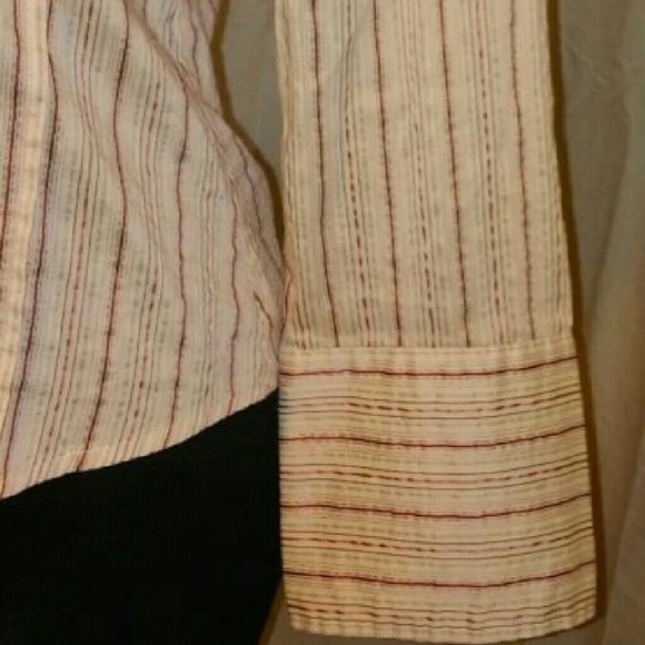 Rafaella medium pinstriped button down blouse - Picture 3 of 4