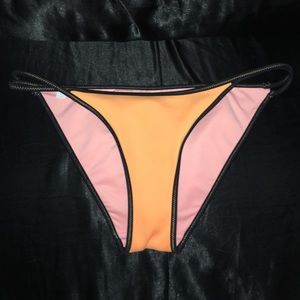 victoria secret orange n black bikini bottoms