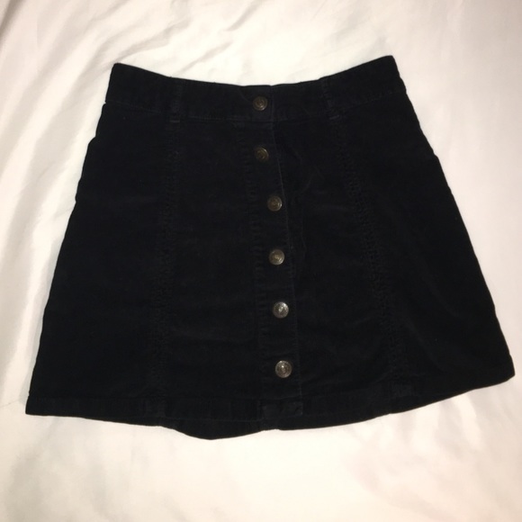 Corduroy Black Skirt
