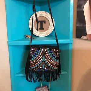 Fringe/jeweled Cross Body bag