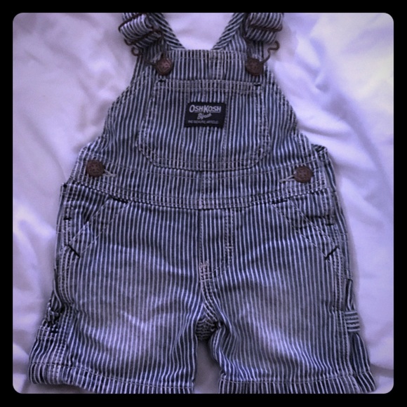 OSH KOSH B'gosh Classic Striped Short Overalls