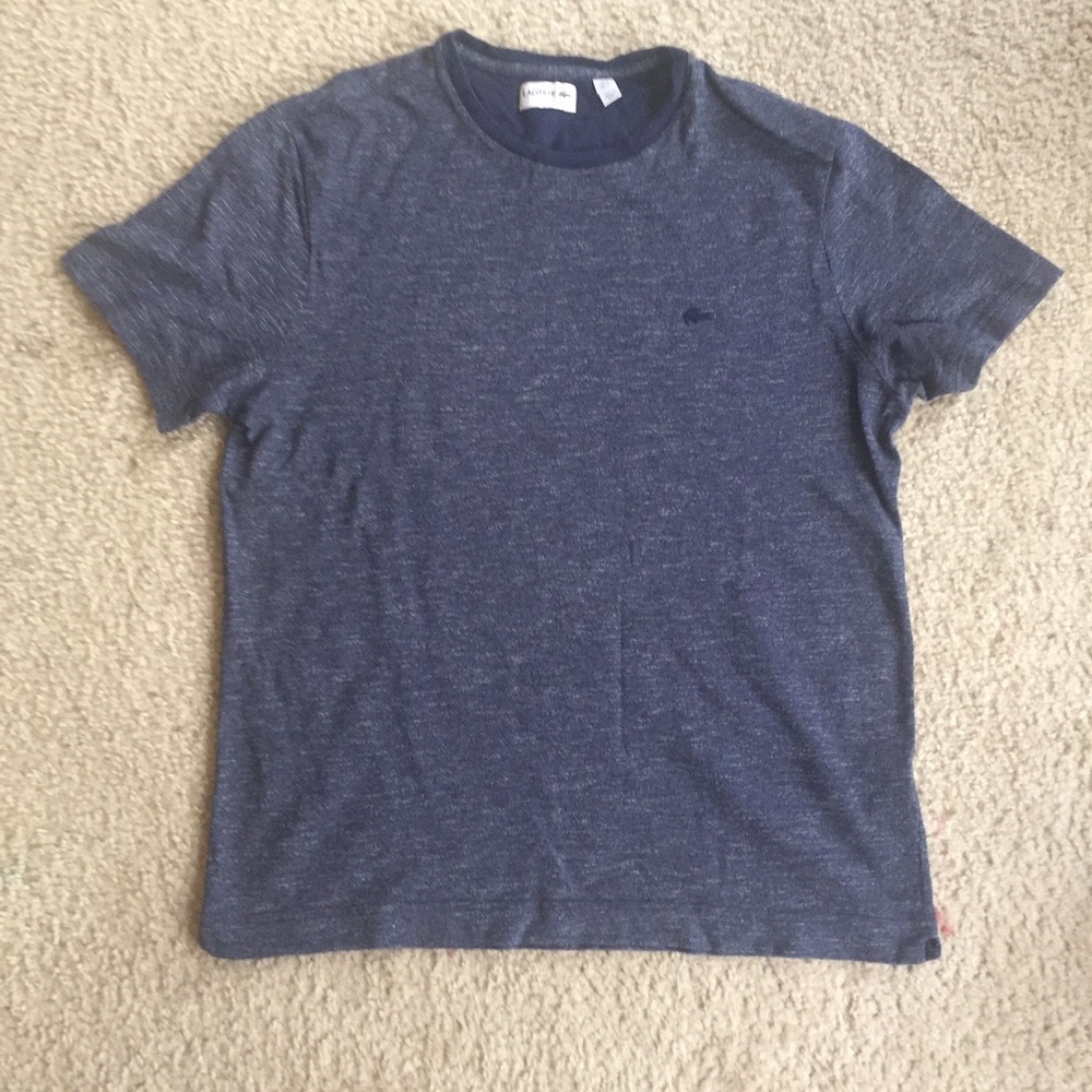 Lacoste heathered Navy Blure T shirt Slim Fit