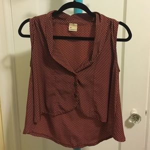 Maroon Sleeveless Blouse