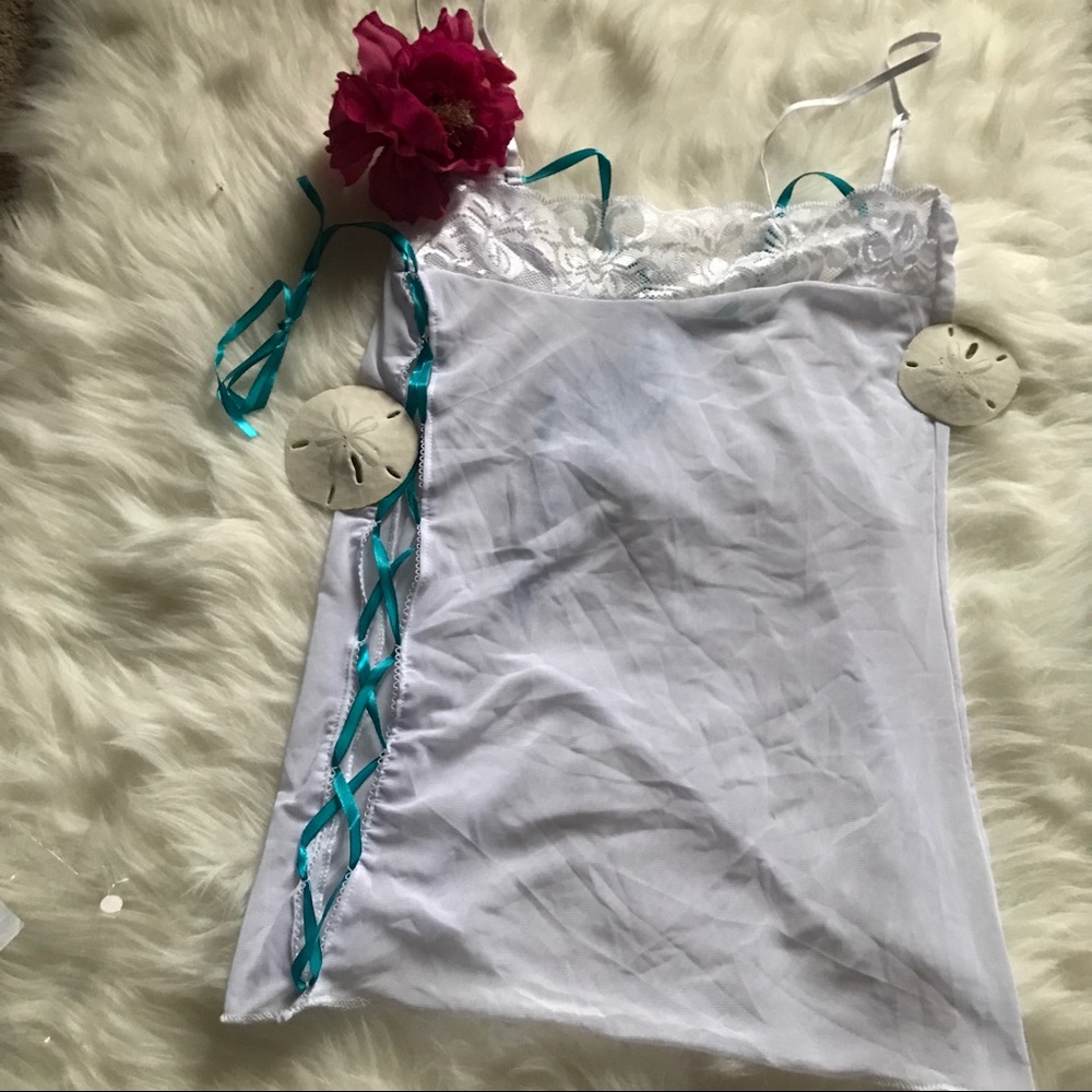 NEW💓 Lingerie White Laced Blue Intimates