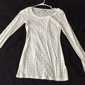 Express burn-out polka dot top