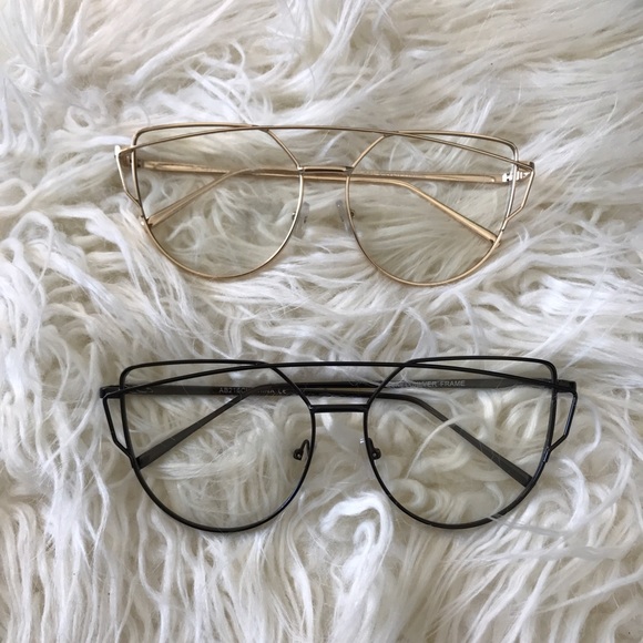 NWT OVERSIZED GOLD CAT EYE AVIATOR SUNGLASSES - Picture 2 of 2