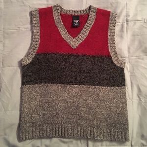 Class Club boys sz 7 vest EUC grey, black & red