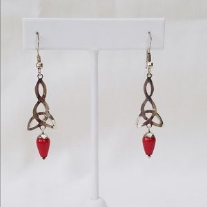 Red Onyx Sterling Silver Earrings