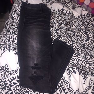 American Eagle distressed black denim jeggings
