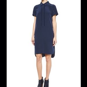 Vince Dresses & Skirts - Vince placket short sleeve shirt dress navy
