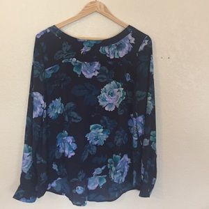 Loft blue floral blouse