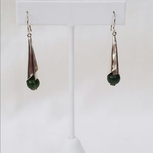 Green Onyx Sterling Silver Earrings