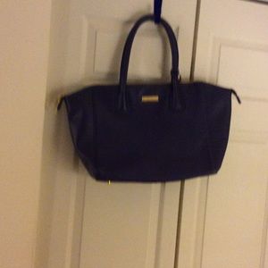 Joy and Iman all leather navy large purse