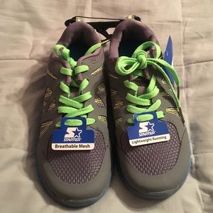 Boys Starter tennis shoes NWT gray, green sz 1