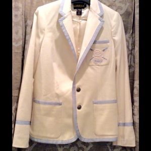 Winter white with blue grosgrain trim blazer Rugby