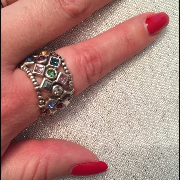 Fossil multi-colored stones ring - Picture 3 of 4