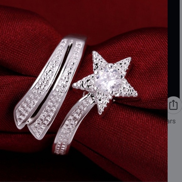 New 925 rhinestone star ring size 8 - Picture 2 of 3