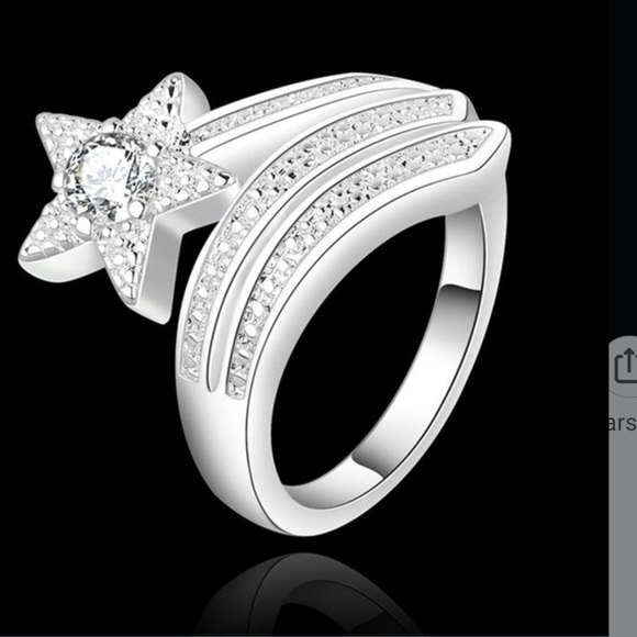 New 925 rhinestone star ring size 8 - Picture 3 of 3