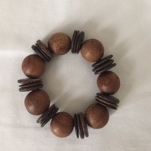 Wood bead bracelet