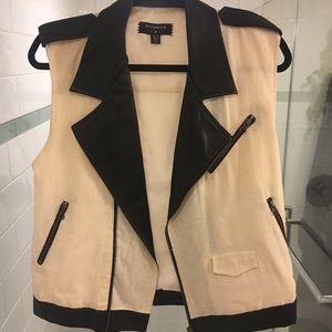 Urban Outfitters Linen and Leather Vest