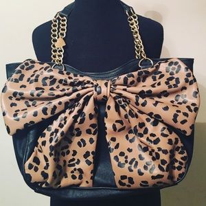 Betsey Johnson Leopard Bow Purse