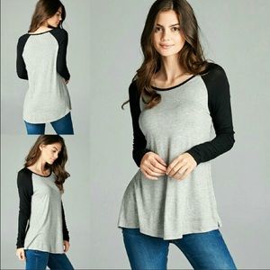 ✂️price cut✂️Black and gray baseball Tee