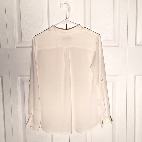 LOFT Tops - Shimmer white utility blouse - Loft LOFT Tops - Shimmer white utility blouse - Loft