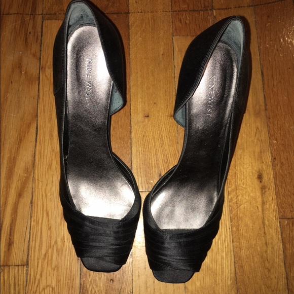 Nine West Satin Peep-toe Heels