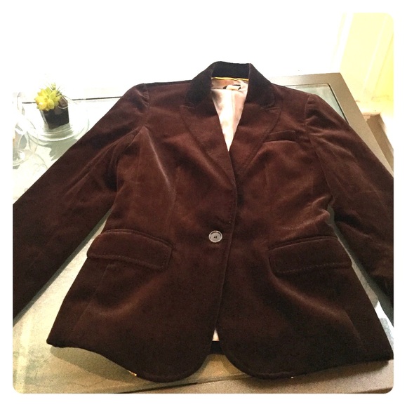 J. Crew super rich chocolate velvet lined jacket