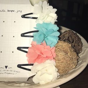 Fabric Flower Hair Clips