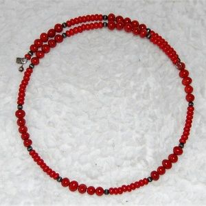 Silpada red beaded choker necklace