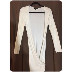 BCBG Long White Cardigan