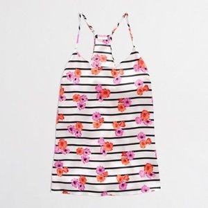 J. Crew floral stripe racerback tank