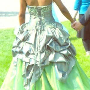 Green princess prom dress