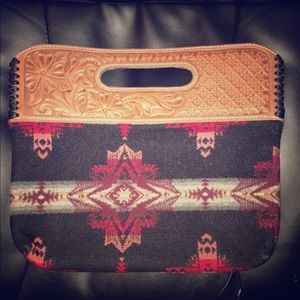 Western Skies Pendelton wool clutch