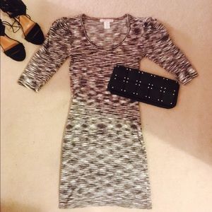 Classy knit soft dress with gathered shoulders