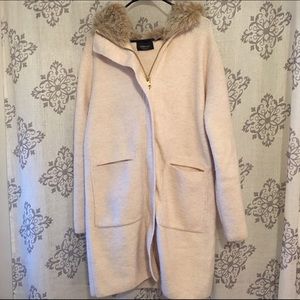 Zara faux fur hooded coat