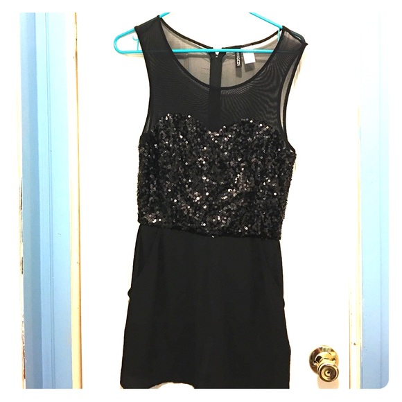 Black Mesh sequin romper