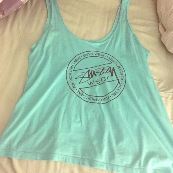 Stussy Neon Blue Tank Top in Size Large