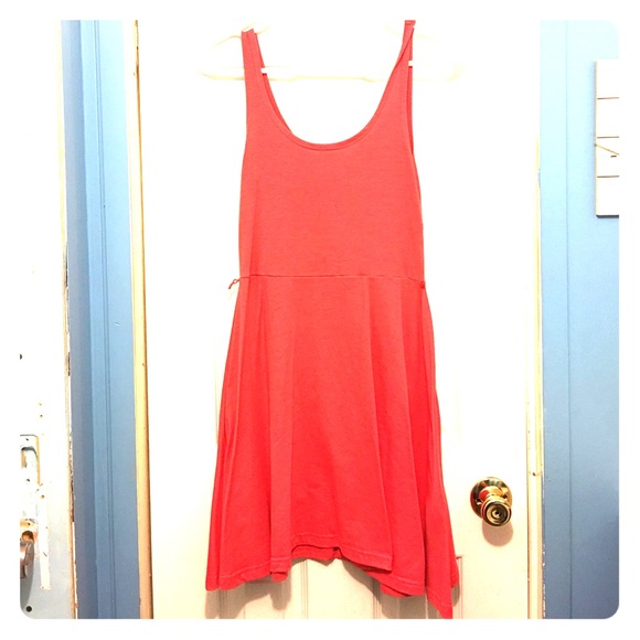 Coral midi dress